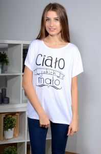 Bluzka oversize z napisem \Ciało jakich mało\