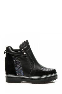 DESIGNERSKIE BOTKI Z BROKATEM Czarny CNB29273-2B