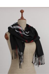 ELEGANCKI SZAL W KRATKĘ SZ- 7061 CZARNY