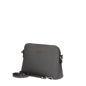 Szara mała elegancka torebka Flora z paskiem 3772 GRIS