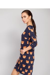 Jaskrawa i modna sukienka o trapezowym kroju MM1065 Blue
