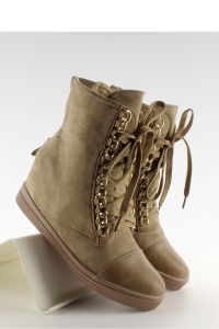 ZAMSZOWE SNEAKERSY Z ŁAŃCUSZKIEM H6502A CAMEL