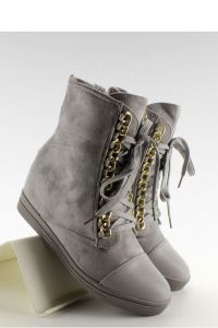 ZAMSZOWE SNEAKERSY Z ŁAŃCUSZKIEM H6502A GREY