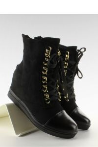 ZAMSZOWE SNEAKERSY Z ŁAŃCUSZKIEM H6502A BLACK