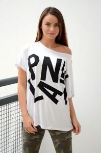 Bluzka oversize z napisem PLANET