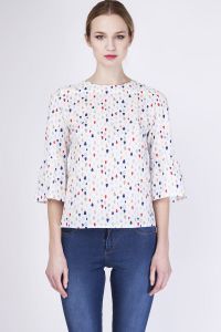 Bluzka Model BLU128 White/Kropelki