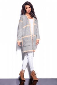 Sweter Damski Model LS181 Light Grey/Łosoś