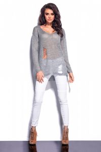 Sweter Damski Model LS180 Light Grey