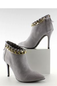 BOTKI NA SZPILCE Z ŁAŃCUSZKIEM XW37273 LT. GREY SUEDE