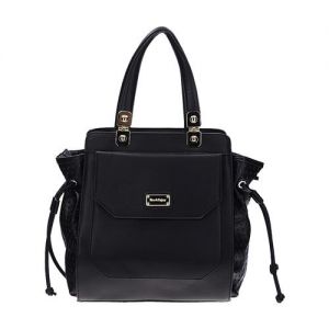 Czarna stylowa oryginalna torba Max&Joy z rzemykami D 805 NOIR