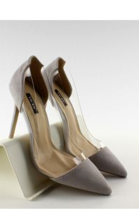 SZPILKI Z TRANSPARENTNYMI BOKAMI 5049 GREY