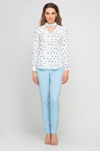Bluzka Model BLU132 Parasolki Blue/White