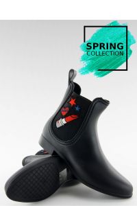 KALOSZE DAMSKIE Z NASZYWKAMI MAT D42 BLACK