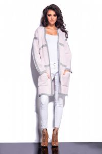 Sweter Damski Model LS181 Powder Pink/Light Grey