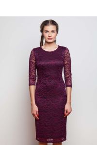 Koronkowa dopasowana sukienka GR1593 Purpurowy