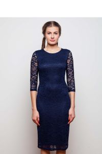 Koronkowa dopasowana sukienka GR1593 Blue
