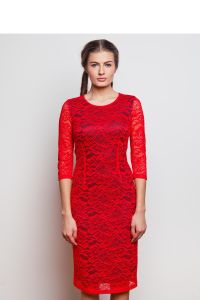 Koronkowa dopasowana sukienka GR1593 Red