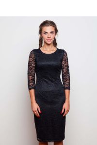 Koronkowa dopasowana sukienka GR1593 Black