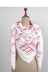 CHUSTA Z ABSTRAKCYJNYM PRINTEM SZ-X3 CZERWONY