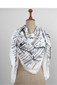 CHUSTA Z ABSTRAKCYJNYM PRINTEM SZ-X3 CZARNY