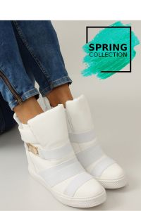 SNEAKERSY Z GUMOWYMI PASKAMI AF24 WHITE
