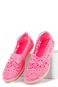 KORONKOWE WSUWANE ESPADRYLKI Różowy CNBB784-23F