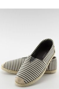 PŁÓCIENNE ESPADRYLE W PASECZKI DL22-7 KHAKI-BEIGE