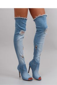 JEANSOWE MUSZKIETERKI Z DZIURAMI AE27 DARKER BLUE