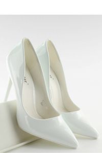 GŁADKIE LAKIEROWANE SZPILKI LE03 WHITE