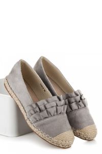 WIOSENNE ESPADRYLKI Z FALBANK? CNB7131-5G Szary