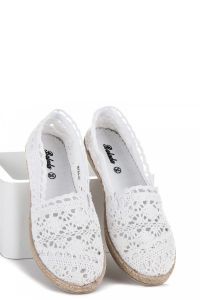 KORONKOWE WSUWANE ESPADRYLKI CNBB784-41W Biały