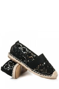 KORONKOWE ESPADRYLE CNBMB-6353B Czarny