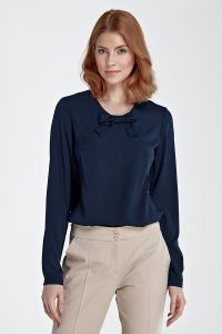 Bluzka z kokardą retro B77 Navy