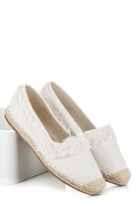 BIA?E ESPADRYLE Z FR?DZELKAMI CNB7154-41W Biały