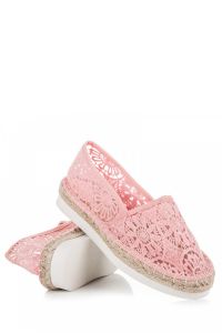 KORONKOWE ESPADRYLE NA PLATFORMIE CNBKA10-22L.P Różowy