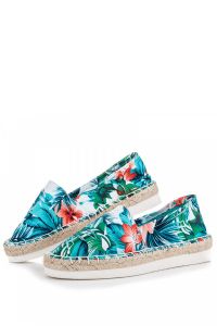 KOLOROWE ESPADRYLE W KWIATY CNBKA11-11BL Niebieski