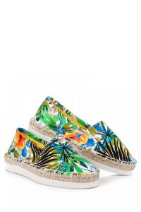 KOLOROWE ESPADRYLE W KWIATY CNBKA11-29GR Zielony