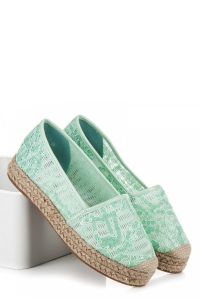 KORONKOWE ESPADRYLKI Z CEKINAMI CNB7137-41MI Zielony