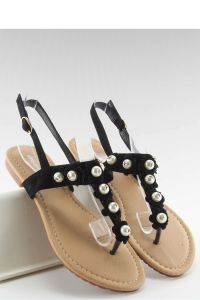SANDAŁKI JAPONKI Z PEREŁKAMI D-6541 BLACK