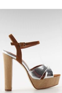 SANDAŁKI BLOCK HEELS M3006 SILVER