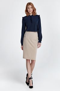Zwężana spódnica z kieszeniami SP33 Beige