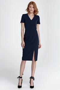 Sukienka z zamkiem na plecach S83 Navy