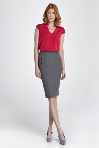 Zwężana spódnica z kieszeniami SP33 Grey