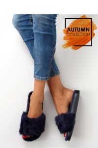 KLAPKI FUTRZANE DD68 BLUE