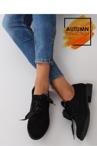 PÓŁBUTY MOKASYNY SZNUROWANE LL-86 BLACK
