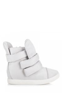 SNEAKERSY NA RZEPY 16-242G Szary