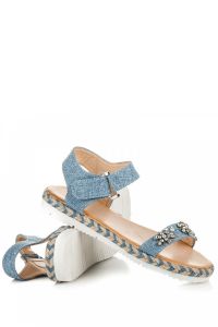 SANDAŁY ESPADRYLE NA RZEP 3071-11BL Niebieski