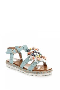 PŁASKIE ESPADRYLKI BOHO 3084-11BL Niebieski