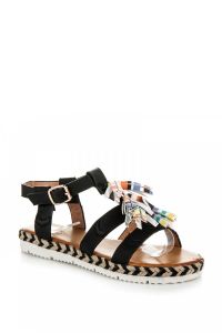 PŁASKIE ESPADRYLKI BOHO 3084-1B Czarny