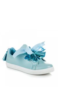 TRAMPKI BOHO ZE WSTĄŻKĄ 8271-11BL Niebieski